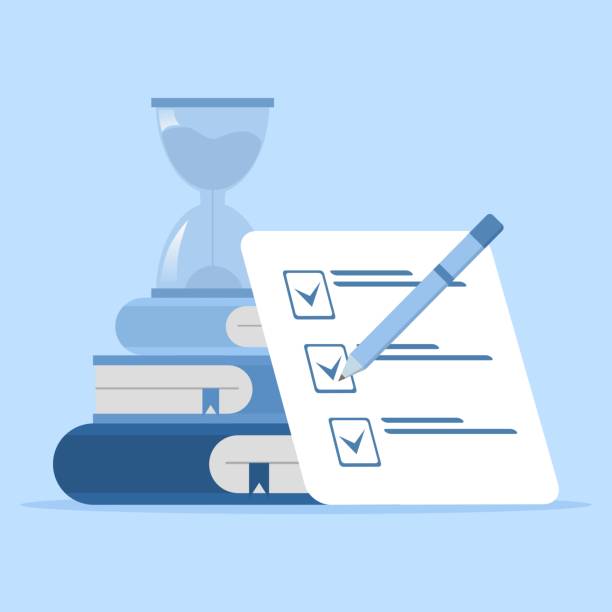 Ilustración de estudiantes respondiendo quizzes